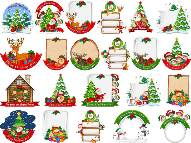 设置空白圣诞卡模板孤立上图片下载