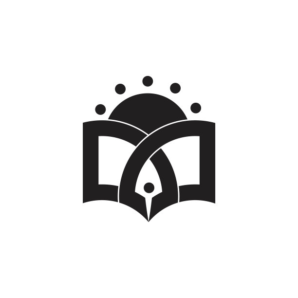 太阳书笔画几何教育标志图片下载