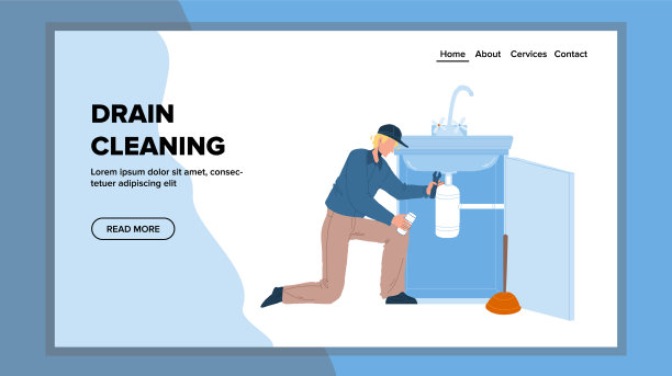 排水清洗维修人员和设备图片下载