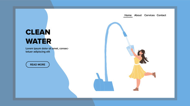 净水女工从水龙头往玻璃杯里倒水图片下载