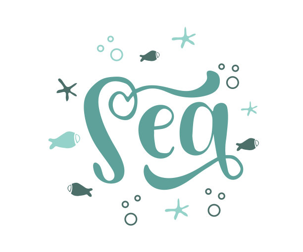 海上手绘字。字母组成图片下载