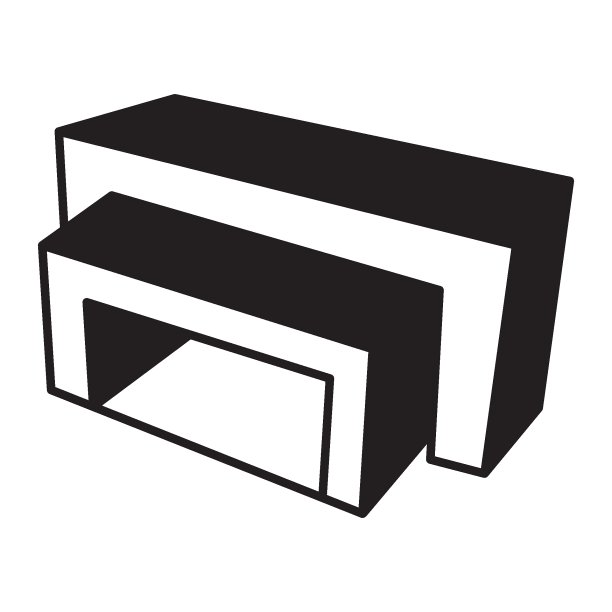 嵌套显示表概念向量图标设计，零售商店设备符号，超市固定装置标志，杂货店供应库存插图图片下载