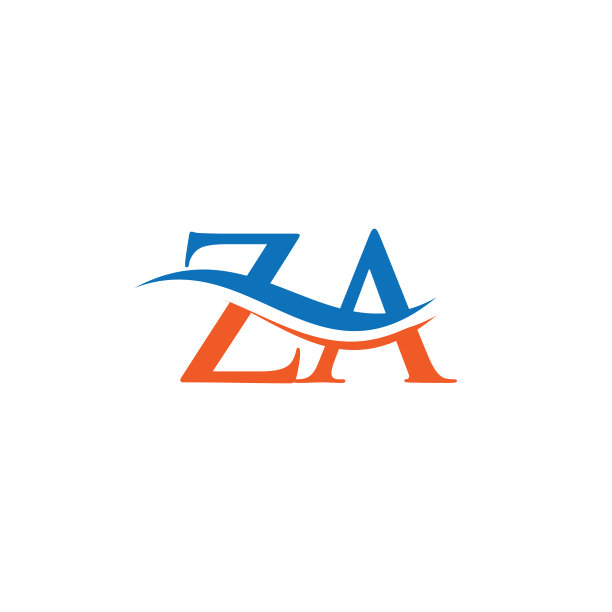 咱的标志设计。优质字母ZA标志设计与水波的概念。图片下载
