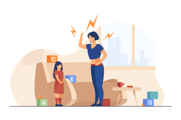 母亲在训斥小女儿图片下载