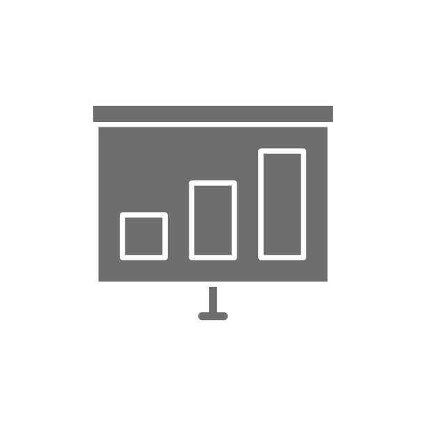 演示与增长的时间表灰色图标。在白色背景上隔离图片下载