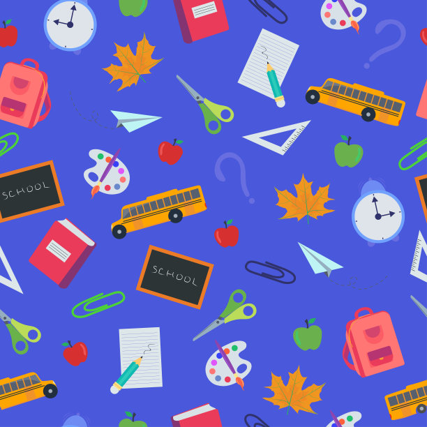 回到学校无缝矢量模式。图片下载