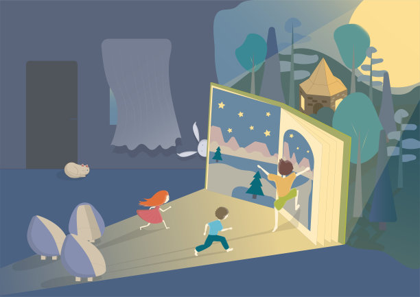 孩子们跑向书图片下载