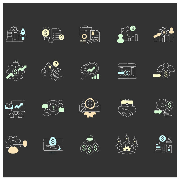 企业孵化器的粉笔图标设置图片下载