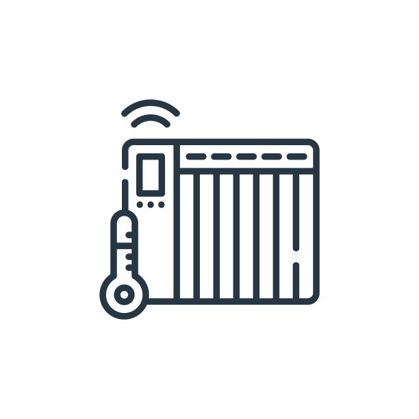 加热器图标矢量从智能家居概念。加热器可编辑的行程的细线插图。加热器线性标志使用在web和移动应用程序，标志，印刷媒体。图片下载