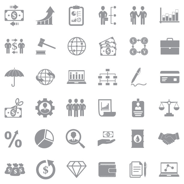 交易图标。灰色的平面设计。矢量插图。图片下载