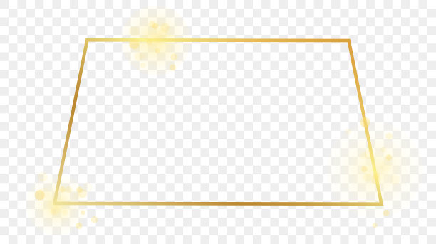 黄金发光梯形框架图片下载