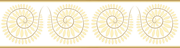 金色油画花卉无缝边框图片下载