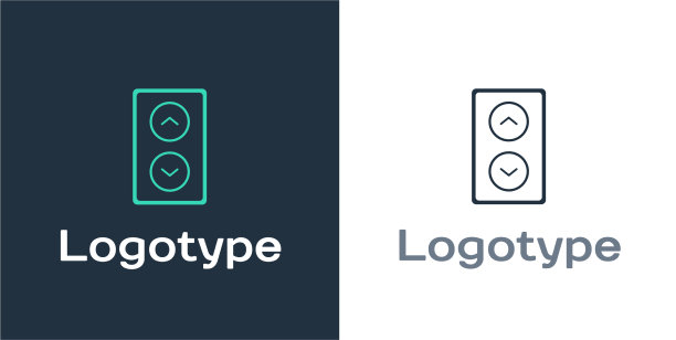 标识式电梯图标孤立的白色背景图片下载