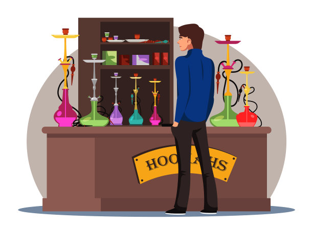 平水烟店抽烟斗和买家图片下载