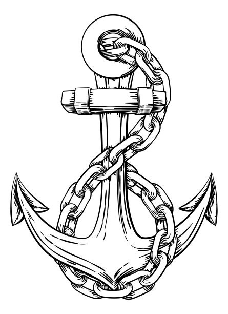 船锚或船纹身画图片下载