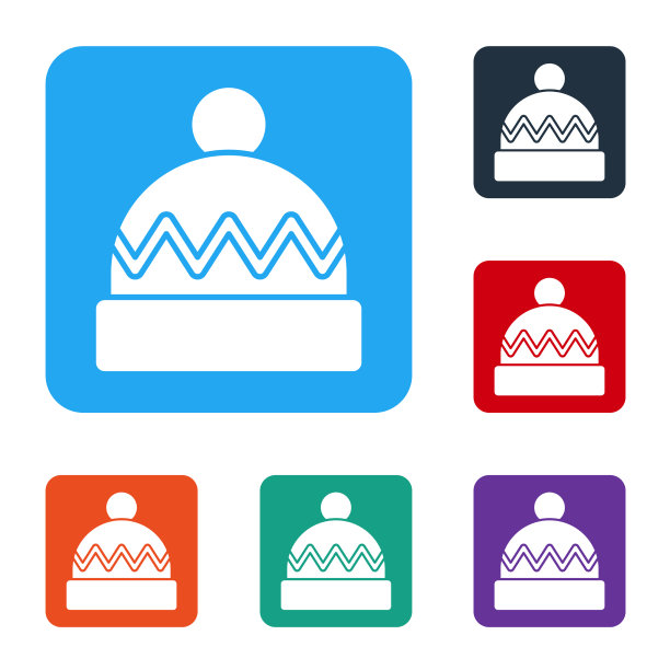 白色的冬天帽子图标孤立在白色的背景图片下载