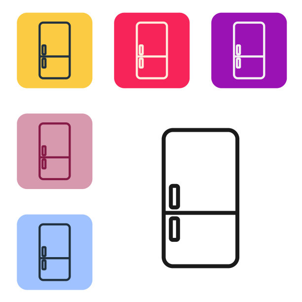 冰箱图标上的黑线被隔离在白色上图片下载