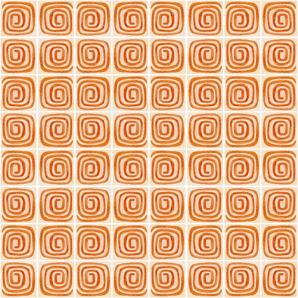 水彩陶瓦无缝图案。手绘抽象波西米亚插画。图片下载