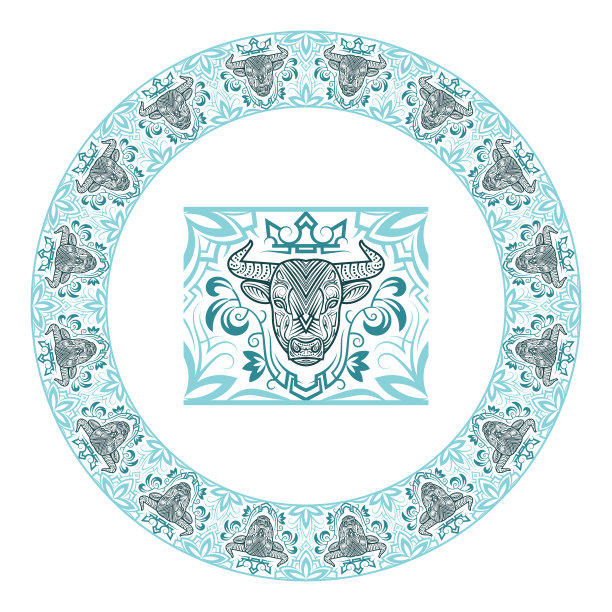 图案刷元素与圆框配合图片下载