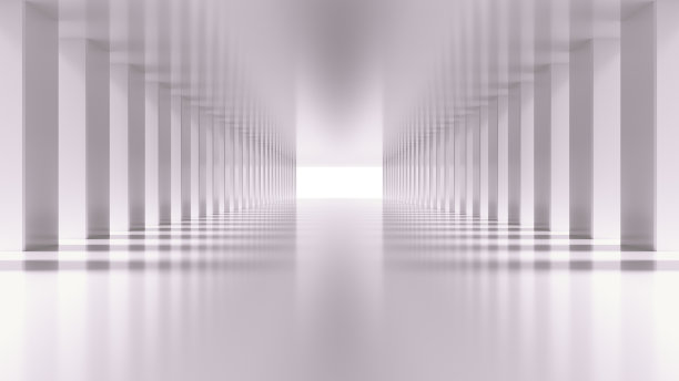 白色空现代建筑房间透视。图片下载