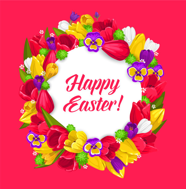 复活节花圈基督教节日图片下载