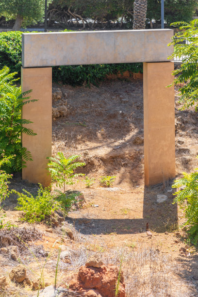 雅法拉美西斯二世法老时代大门背面特写图片下载