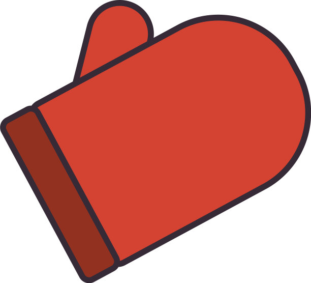 手套厨房用具线条和颜色样式图标图片下载