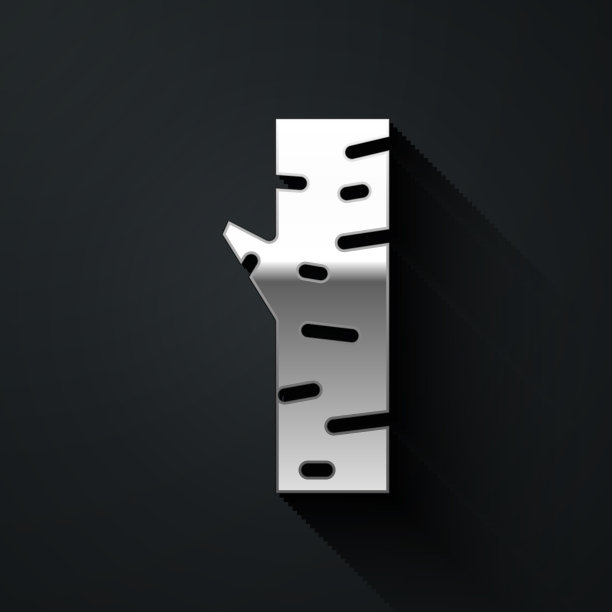 银色桦树图标孤立在黑色图片下载