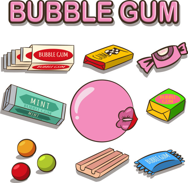 泡泡或口香糖图标设置图片下载