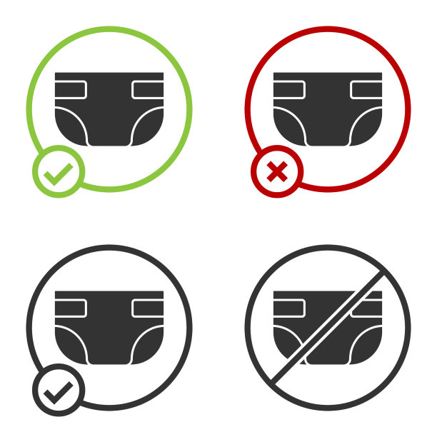 黑色吸湿尿布图标孤立在白色图片下载