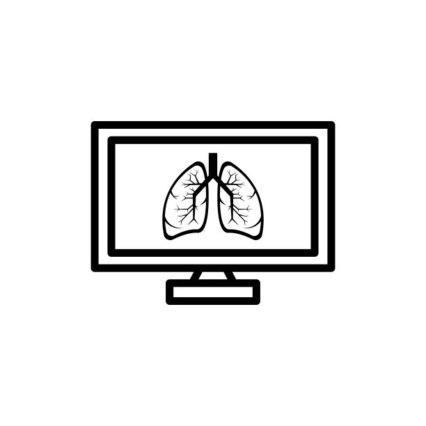屏幕图标与肺简单的设计可编辑图片下载