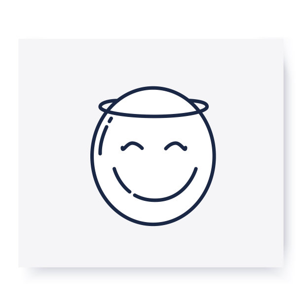 脸与光晕线图标可编辑图片下载