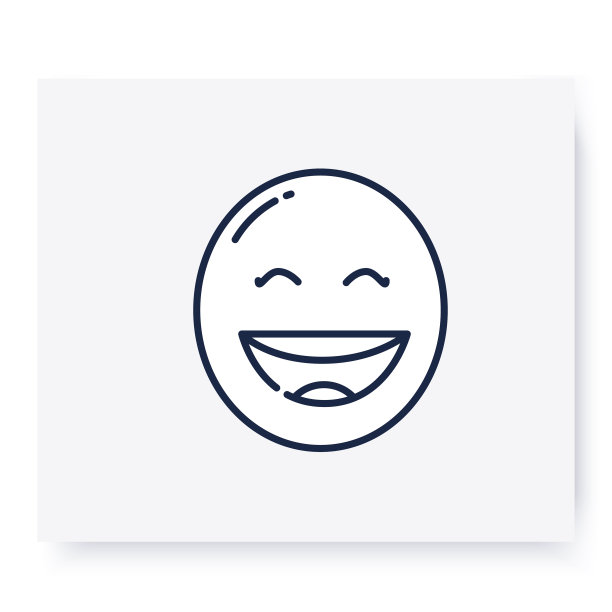 咧嘴笑面线图标可编辑图片下载