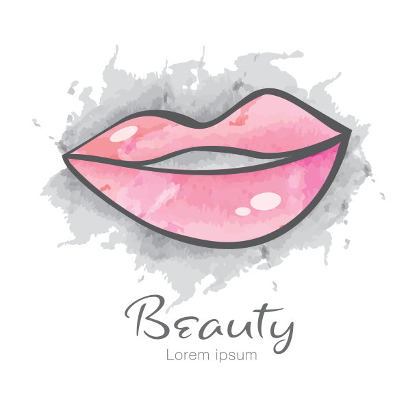嘴唇标志设计的时尚美图片下载
