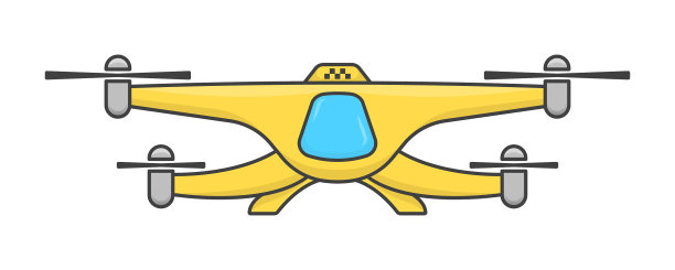 无人机出租车图标简单的卡通形象一个天线图片下载