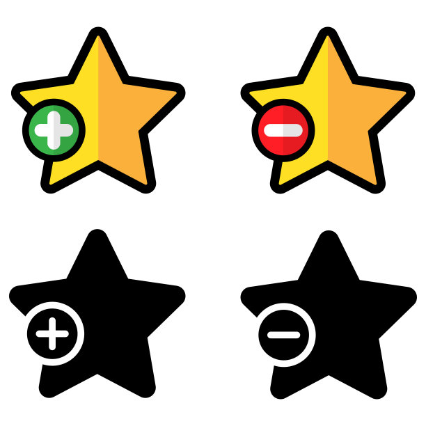 书签按钮图标设置。从喜爱的用户界面添加或删除星形符号。矢量插图。图片下载