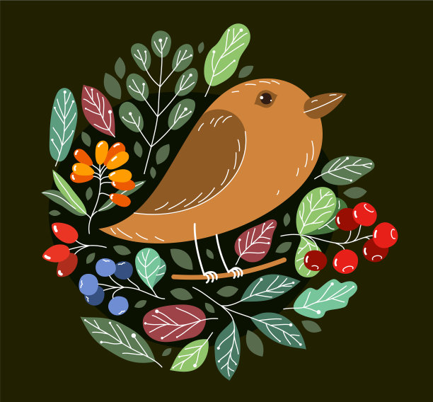 可爱的小鸟在树枝上围着野鸟图片下载