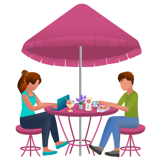 一群年轻人正坐在咖啡馆的一张桌子旁。两种生活方式。图片下载