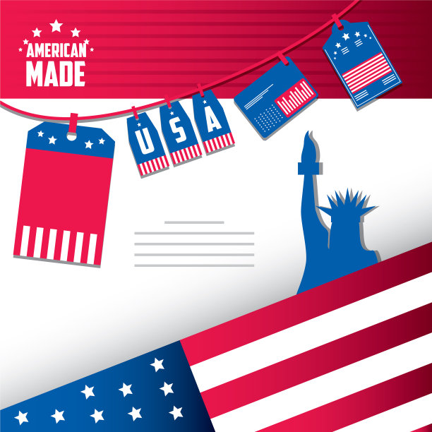 美国制造的横幅上挂着国旗和自由图片下载