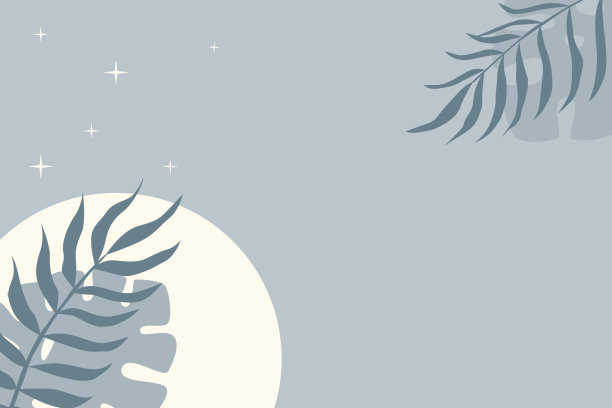 热带叶植物图案背景。蓝色插画用于设计派对邀请函、商店海报、夏季旅游传单等图片下载