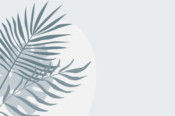 热带叶植物格局背景。蓝色插图设计派对邀请，商店海报，夏季旅游传单等图片下载