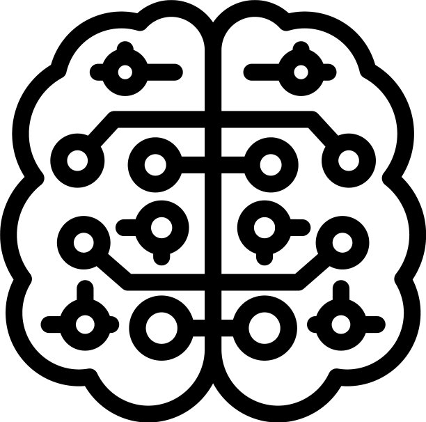 神经学大脑图标轮廓风格图片下载