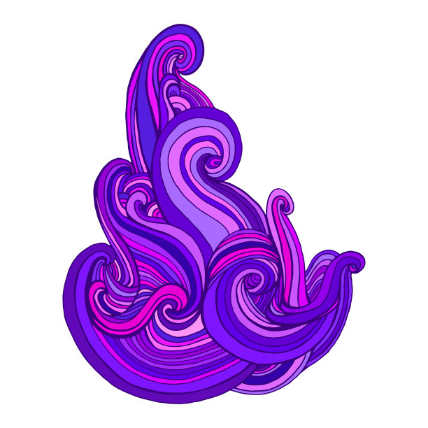 五颜六色的紫色、粉红色、紫色波浪装饰图片下载