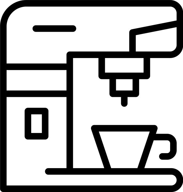 咖啡机图标轮廓风格图片下载