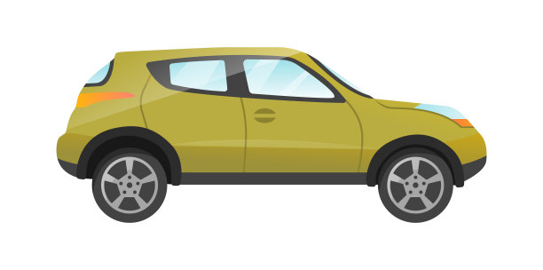 白色背景上的绿色suv乘客车贴纸图片下载