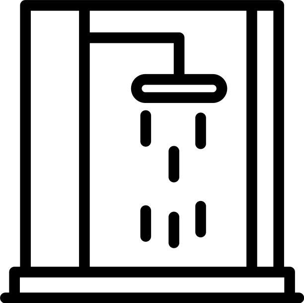 塑料淋浴隔间图标轮廓风格图片下载