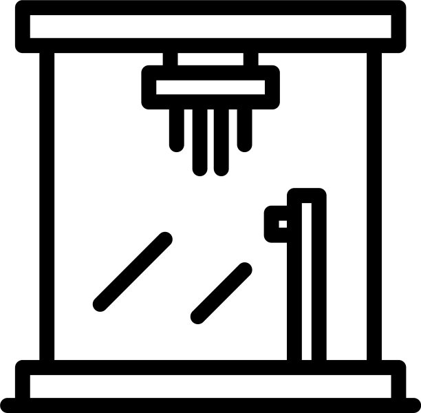 热水淋浴隔间图标轮廓风格图片下载