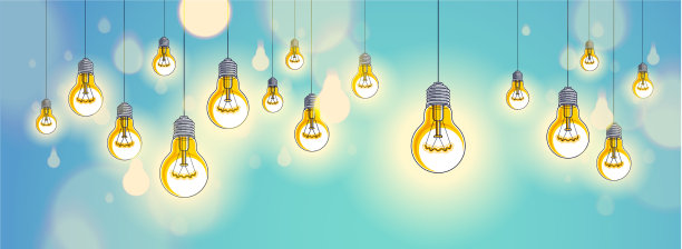 灯泡闪烁着美丽而现实的想法图片下载
