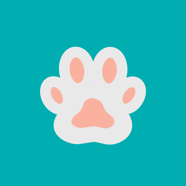 美丽的白色猫爪在蓝色的背景图片下载