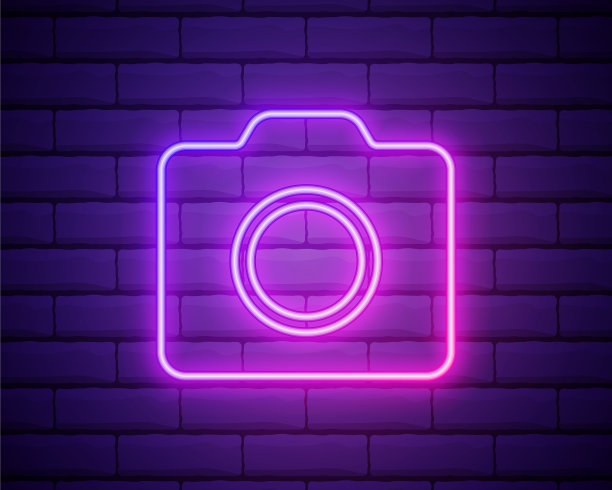 霓虹灯照相馆的霓虹灯招牌图片下载